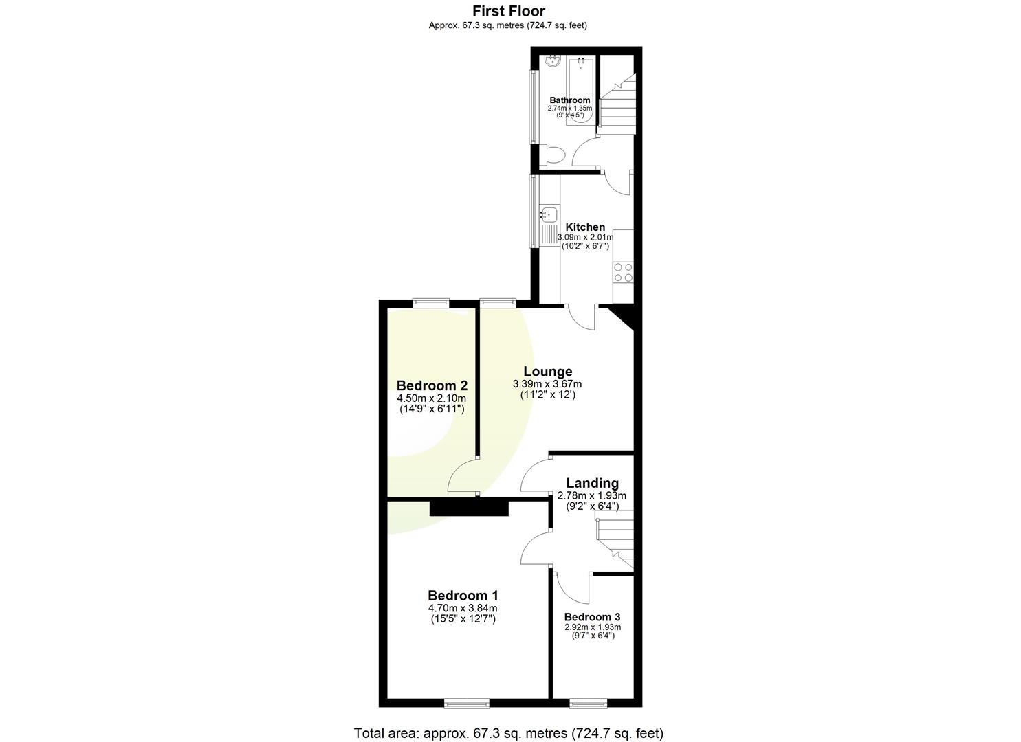 Floorplan.Vicarage Street, North Shields